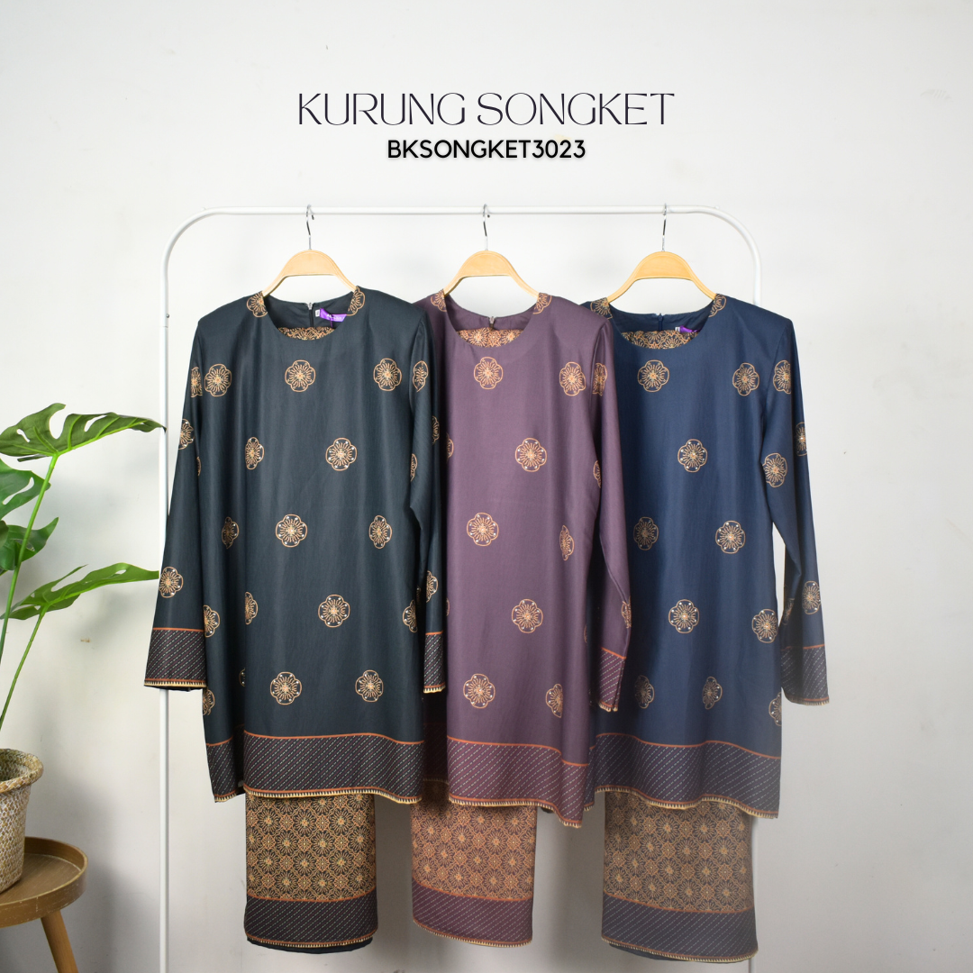 Baju Kurung Songket Moden Wanita | Baju Raya Songket Eksklusif | Set Baju Kurung Tradisional Premium - Image 2