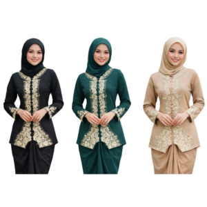kebaya Lace Moden Wanita Printed