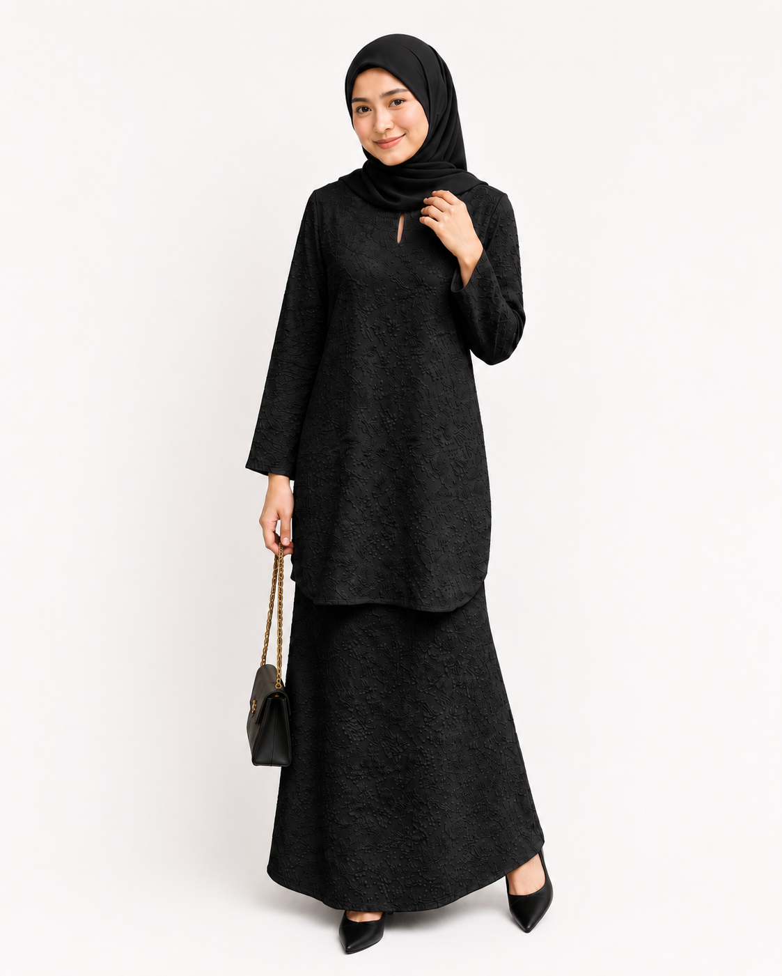 Al Sara Kurung Brocade | Kurung Corak Bunga Timbul | Kurung Murah